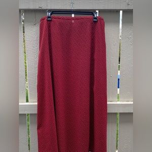 Red Midi Skirt with White Polka Dots